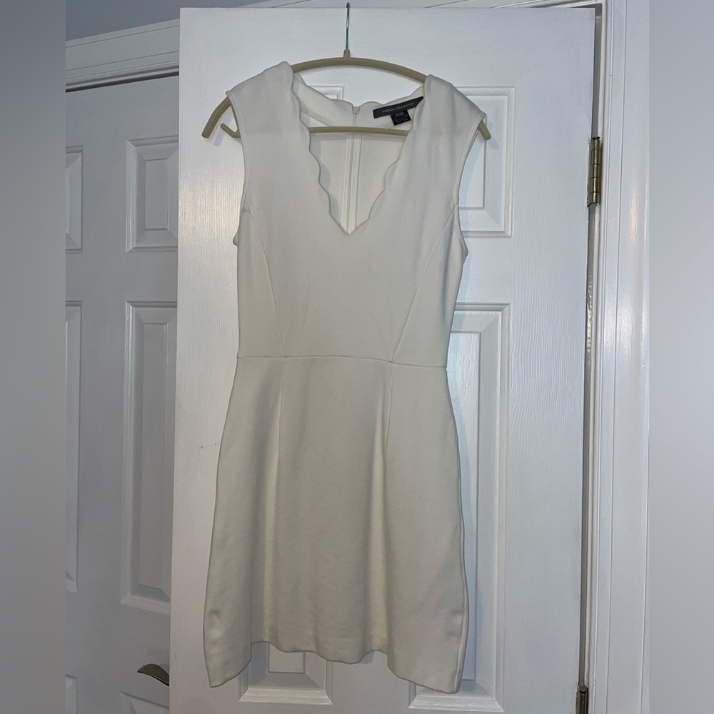 Scalloped White Dress
